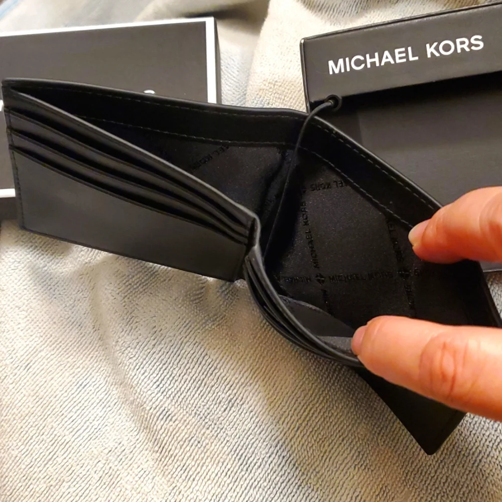 Michael Kors Men Slim Bi Fold Brown Wallet New